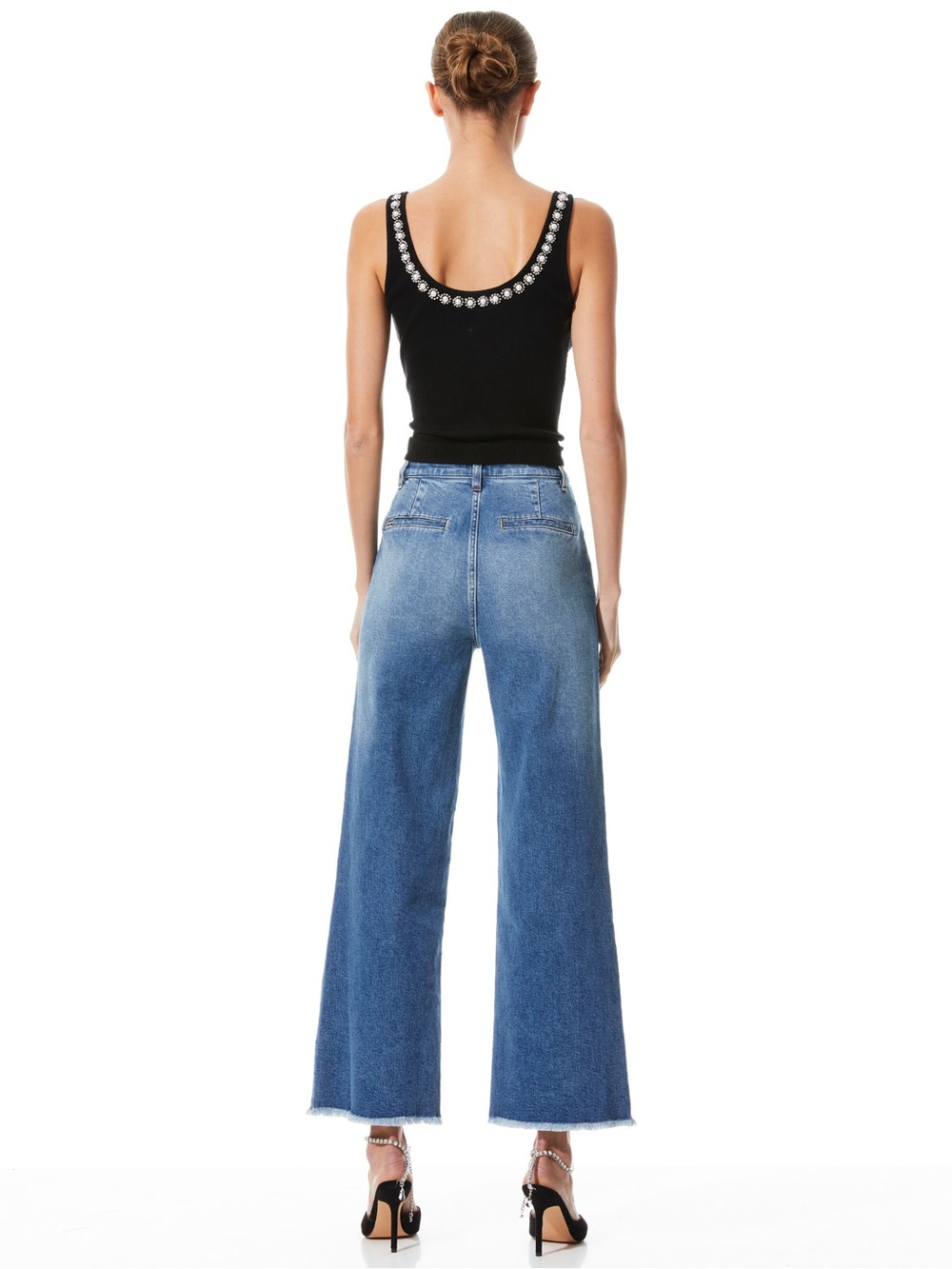 NWT Alice + Olivia Kori Embellished Rib Tank - Picture 5 of 5